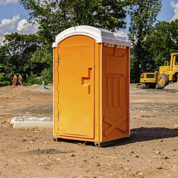 how often are the portable restrooms cleaned and serviced during a rental period in Eureka MI